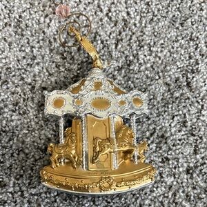 Gold and Silver Carousel Ornament